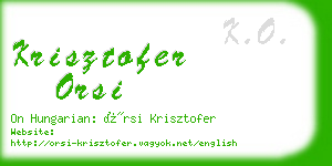 krisztofer orsi business card